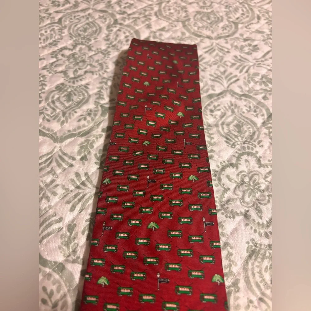 Nola couture Streetcar Raspberry Red men’s tie preowned - Picture 4 of 10